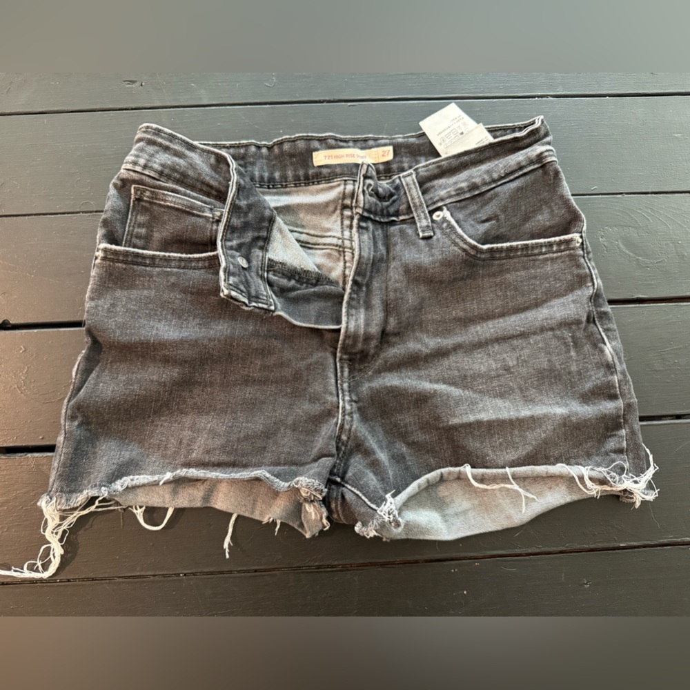 Black Denim Cutoff Shorts